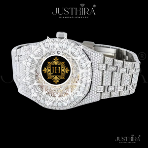Reloj de Lujo Personalizable para Hombre, Estilo Hip-Hop, con Correa de Acero Inoxidable, Cristal de Zafiro, Esfera de 41 mm, Diamantes Moissanite VVS Premium - Product Image 3