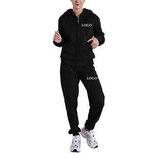 Survêtements décontractés en coton pour femmes avec logo imprimé en relief personnalisé, sweat à capuche court d'hiver, motif brodé 3D - Product Image 1