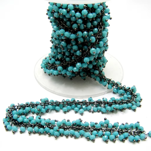 Cadena de Amazonita en forma de racimo con cuentas facetadas de 2 mm - Product Image 1