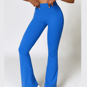 Pantalon de grossesse décontracté en soie glacée pour l'été, respirant, taille haute ajustable, élastique, évasé, longueur cheville, vente en gros - Product Image 1