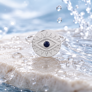 Colección de Anillos Sagrados Nazar |   Joyería de Protección Bohemia para Bodas y Fiestas con Lapislázuli en Engaste de Plata de Ley 925 - Product Image 3