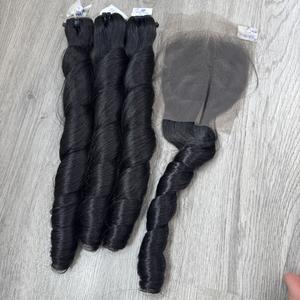 Trama de cabello vietnamita crudo virgen 100%, entrega rápida, rizo de primavera suave y sedoso, extensiones de cabello humano negro de gran calidad - Product Image 3