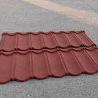 Hochwertige 0,5mm Steinbeschichtete Metalldachziegel Aluminium-Zink Außendachplatten für Ghana Tansania Villa Haus