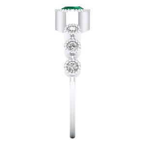 Bague REYES au design classique en or massif 14 carats avec moissanite certifiée GRA pour femme, coupe poire, 0,75 carat, émeraude, anneaux en or. - Product Image 3