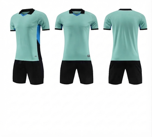 Uniforme de Fútbol Personalizado en Turquesa, Conjunto de Uniforme de Equipo, 100% Poliéster de Malla de Secado Rápido, Impresión Digital, Cuello Redondo, Mangas Cortas, Atlético - Product Image 1