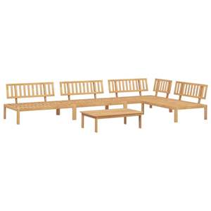 Ensemble de canapés modulaires en bois d'acacia massif, grand mobilier de jardin - Product Image 2