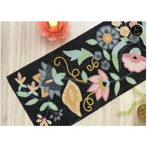 Premium Combination <b>Black</b> Pink Durable Beaded Table <b>Runner</b> Decoration for Dining Table Buy Direct From Supplier At Bulk - Product Image 1