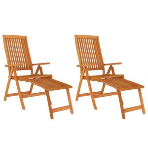 Juego de 2 Sillas de Jardín con Acabado de Madera Natural - Product Image 1