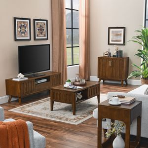 Mid Century Modern Lift Top Side <b>Table</b> Small Rising End <b>Table</b> Couch <b>Storage</b> Shelf Wooden Nightstand for Home <b>Console</b> <b>Tables</b> - Product Image 2