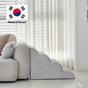 [AllmioPet] Escalera para Mascotas de Tela de Nube para Interiores, 4 Escalones, Gris AMP 4 GR, Cómodas Escaleras para Perros y Gatos, para Cachorros, Gatitos y Mascotas Mayores - Product Image 1