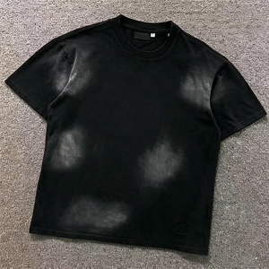 Oversized Cotton Crew Neck T-Shirt Y2k Breathable Casual Summer Streetwear Hip-hop Distressed Vintage Washed NFC In Stock Vendor - Product Image 2