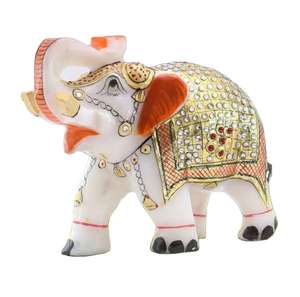 Estatua de Elefante de Mármol Pulido Hecha a Mano de Excelente Calidad, Escultura de Animal por s Kumar &sons para Decoración Navideña y Regalo - Product Image 6