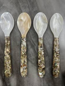 Juego de Cucharas Hechas a Mano con Conchas Marinas Naturales, Mango Corto, Ecológicas, Estilo Bohemio de Lujo, Regalos Empresariales, Capacidad de 10 ml, Ligeras - Product Image 2