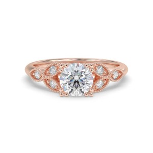 Designer Vintage Round <b>Diamond</b> <b>Ring</b> 0.75 Ct Lab Grown <b>Diamond</b> In 18K Yellow White Rose Gold And Platinum - Product Image 3