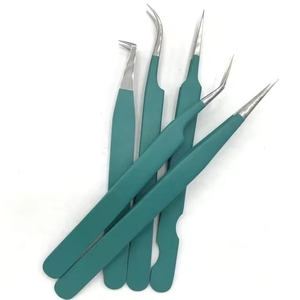 Pinces à cils en acier inoxydable à pointe droite de haute qualité, personnalisées, marque privée, prix de gros - Product Image 2