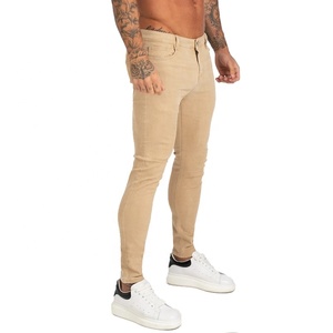 Envío Rápido, Pantalones Vaqueros Color Caqui Personalizados para Hombre, Corte Ajustado, Pantalones Marrones, Talla Grande, Jeans de Hombre Súper Elásticos - Product Image 1