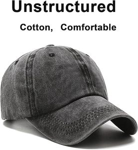 Daizha Sports Washed Denim Baseball <b>Cap</b> Unisex Adjustable Solid Color Casual <b>Vintage</b> Sporty Four Seasons 100% Cotton Adult Size - Product Image 4