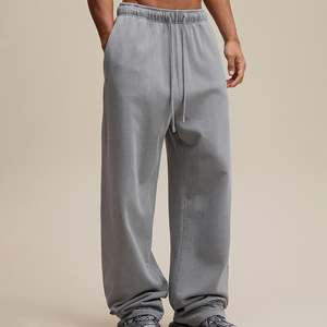 Pantalon de jogging décontracté pour homme en molleton ample avec cordon de serrage, taille élastique, 100 % coton, écologique et respirant - Product Image 5