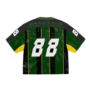 Maillot de football en mesh noir pour homme BRNDNME, col en V, manches courtes, impression sublimée, respirant, 100% polyester, coupe régulière pour adulte - Product Image 3