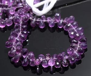 Cuentas de amatista africana en forma de lágrima facetadas de 5-6 mm, hebras de 8 pulgadas, cuentas briolette en forma de gota para la fabricación de joyería a precio de mayorista. - Product Image 5