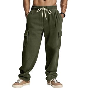 High Quality Cotton Canvas <b>Work</b> <b>Pants</b> Distressed Black <b>Cargo</b> <b>Pants</b> with Multi-Pockets & Embroidered Logo Customizable - Product Image 6