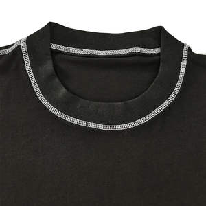 T-shirt homme 100% coton, col rond, coupe ample, surpiqûres contrastées, style oversize, décontracté - Product Image 1