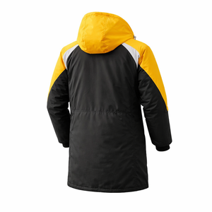 Custom Logo Swim <b>Parka</b> <b>Jacket</b> <b>Waterproof</b> Black Yellow Long Coat Hooded Winter Swimming Team Wear with Soft Fleece Lining - Product Image 4