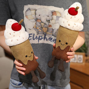 Lindo Peluche de Cono de Helado de 25cm, Muñeco de Peluche Súper Suave de Chocolate, Helado, Pastel, Taza de Té con Leche, Juguetes de Peluche para Regalo - Product Image 5
