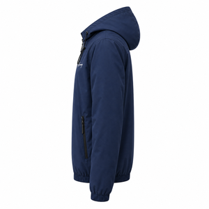 StyleSeaways Herren-Windjacke mit Kapuze, Marineblau, winddicht, mit Reißverschluss und Kordelzug, Wander-Windjacke für den Frühling - Product Image 3