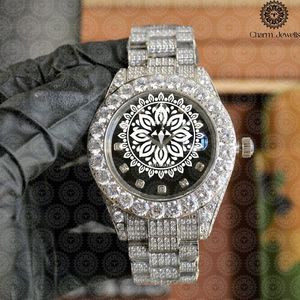 Reloj de Cuarzo Analógico Redondo con Incrustaciones de Diamantes para Mujer, de Lujo, de Acero Inoxidable, 38 mm, con Cierre Plegable, Charm_Jewells - Product Image 4
