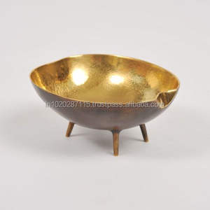 Bol de service en laiton pour table de restaurant servant des collations desserts salades avec une apparence royale ethnique antique - Product Image 4