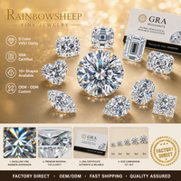 Pierres précieuses en moissanite de couleur D, VVS, en vrac, 1 à 5 carats, certifiées GRA, alternative aux diamants cultivés en laboratoire, OEM, ODM, bijoux personnalisés, vente en gros