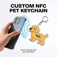 Porte-clés NFC personnalisé avec logo, porte-clés intelligent en PVC 2D, étiquette pour animaux de compagnie, vente en gros pour chiens, chats, accessoires cadeaux pour animaux