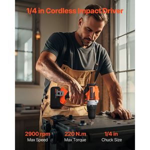 "20V Max Cordless 2-<b>Tool</b> Combo Kit 1/2 Impact Drill + 1/4 Impact Driver Compact & Powerful" - Product Image 3
