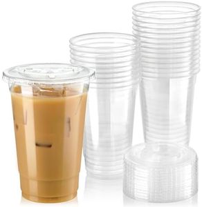 Gobelets jetables transparents en PET 16oz pour vin, vin rouge, boissons froides, jus, bar, café, smoothies, café glacé avec couvercles - Product Image 3