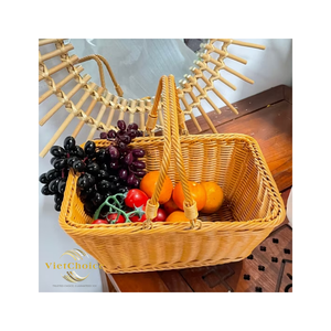 Competitive Price Eco-Friendly Modern <b>Woven</b> Plastic Storage <b>Basket</b> Oval Shape Custom Size Available Food Storage Home Decor - Product Image 2