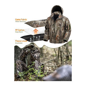 Veste de chasse en velours côtelé imperméable, respirante, antibactérienne, camouflage uni, impression personnalisée pour l'extérieur par temps froid - Product Image 5