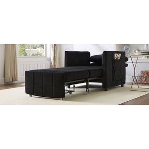Divano Letto Convertibile Imbottito da 80 cm con Schienale Regolabile in 5 Posizioni e Tasche Laterali per Casa e Ufficio - Product Image 3
