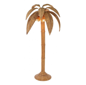 Lámpara de pie de ratán hecha a mano, estilo tropical, de bambú, de lujo, con forma de palmera de coco, para hotel, resort, hogar. - Product Image 3