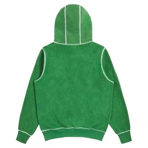 Sudaderas con capucha con logotipo personalizado de punto de contraste Vintage sólido personalizado para hombre, chándal de talla grande, sudaderas con capucha y sudaderas para hombre - Product Image 2