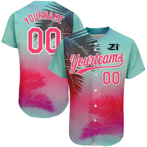 High Quality Breathable Urban Street <b>Graffiti</b> Graphic Polyester Mesh Fabric Button Teamwear Sublimation Club League Baseball - Product Image 1