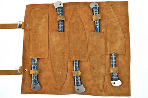 Ensemble de couteaux de chef Damas 5 pièces, couteaux de cuisine faits à la main avec manche en résine, ambidextres, tranchants, couteau de cuisine professionnel, fournisseur OEM - Product Image 4