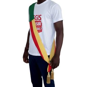 Cinturón Tricolor de un Diputado con Borlas Metálicas Doradas y Cinta Decorativa Dorada - Product Image 3