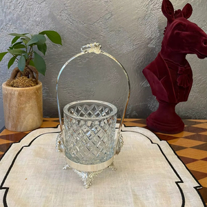 Porte-couverts en verre luxueux avec poignée incurvée, parfait pour la mise en place quotidienne de la table à manger, le comptoir de cuisine et la décoration intérieure, idéal pour offrir en cadeau. - Product Image 1