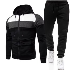 Conjunto Deportivo con Capucha para Hombre, Diseño Color Block, Manga Larga, Cierre de Cremallera, Pantalones Casuales con Bolsillos Laterales, Ropa de Otoño - Product Image 5