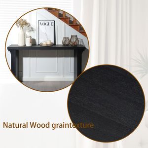 Consolle Moderna Minimalista Nera in Legno da 58 Pollici per Ingresso, Soggiorno, Corridoio - Elemento Decorativo Versatile - Product Image 4