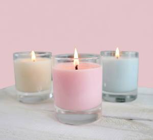 Bougie en verre pastel à mèche unique, parfumée, en cire de soja et de palme, faite à la main, de qualité supérieure, pour la décoration intérieure, l'aménagement minimaliste du bureau et Noël - Product Image 3