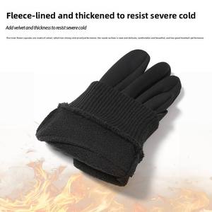 Brown Leather <b>Touchscreen</b> Needle Detection Winter <b>Gloves</b> Breathable Eco-Friendly Wrist Length Warm Outdoor Casual Use - Product Image 2