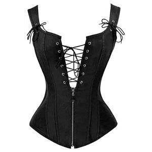 Corset pour femmes, nouveau design, couleur unie avec lacets sur le devant, nouveau design, corset fétichiste et gothique pour femmes, nouveau design - Product Image 1