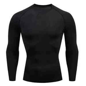 Eco-Friendly <b>Men's</b> Gym Fitness <b>Compression</b> <b>Shirts</b> Polyester Cotton Quick Dry Breathable Full Sleeve Customizable Sizes & Color - Product Image 1
